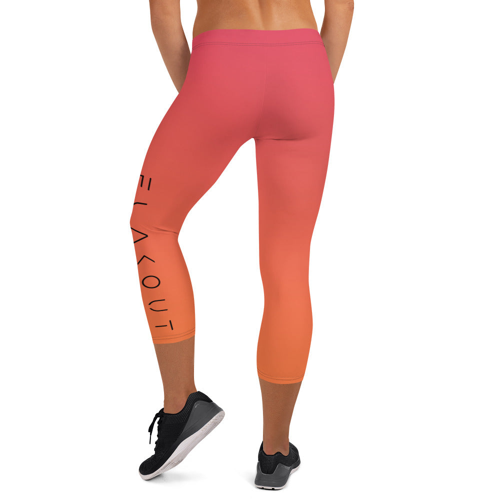 Melted Sunset Women's Capri Leggings - FLAKOUT