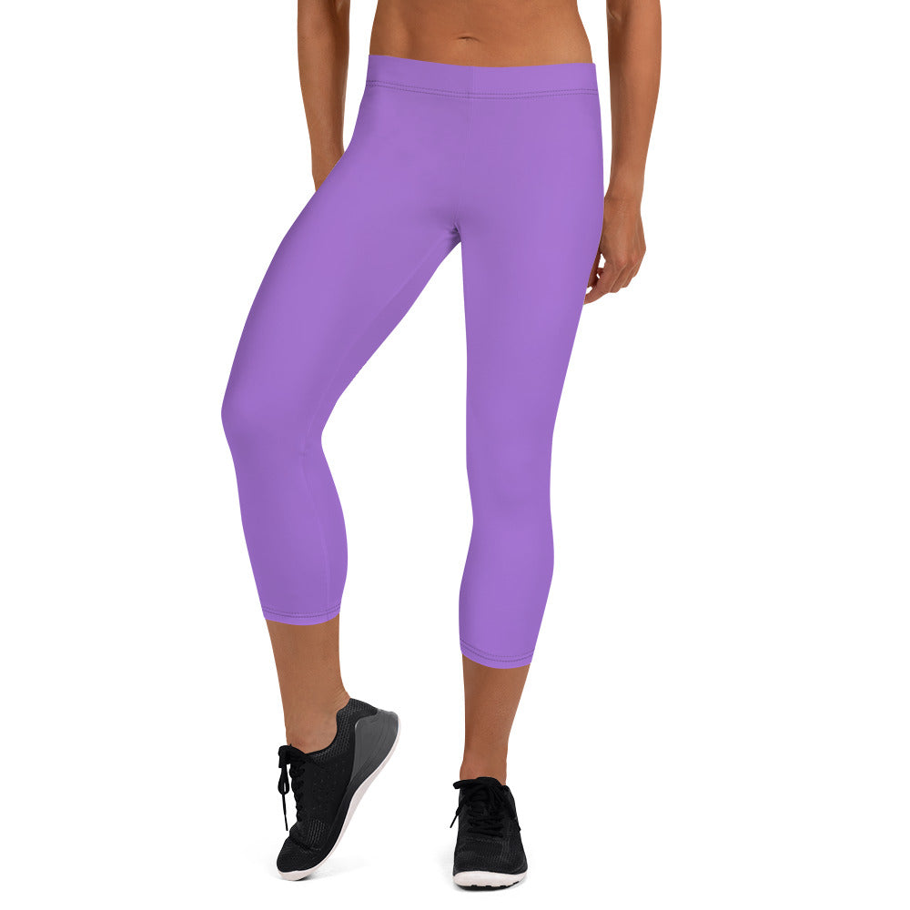 Soothing Lavender Women's Capri Leggings - FLAKOUT