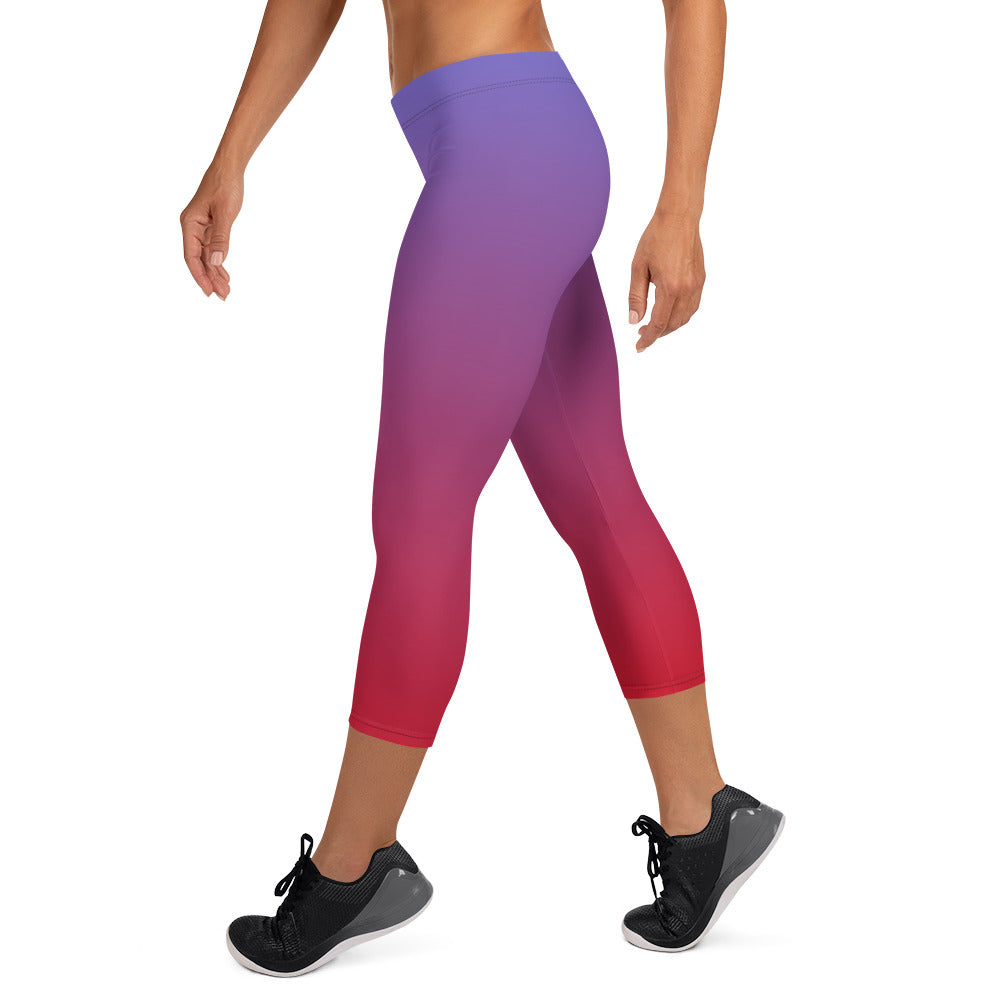 Cobalt Crescendo FLAKOUT Sport Women's Capri Leggings - FLAKOUT