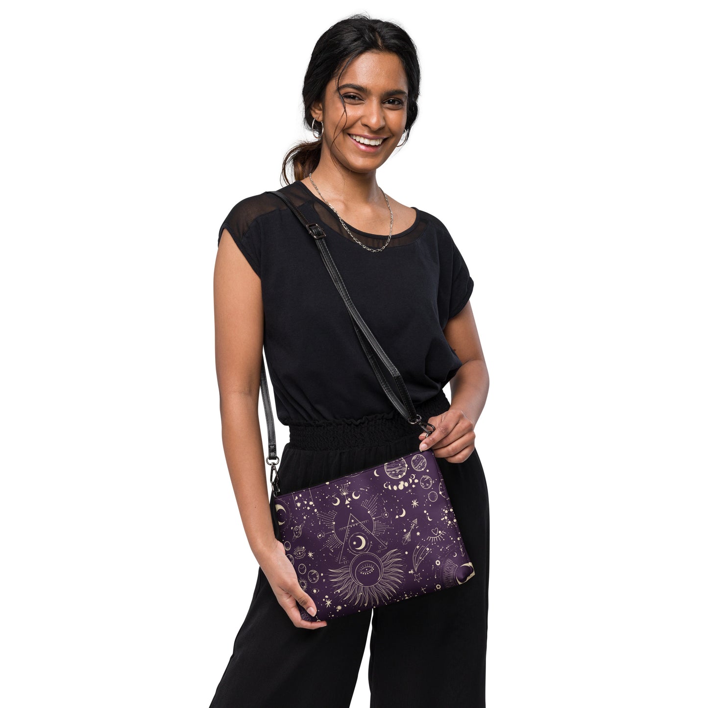 Cosmic Constellations Leather Crossbody Bag - FLAKOUT