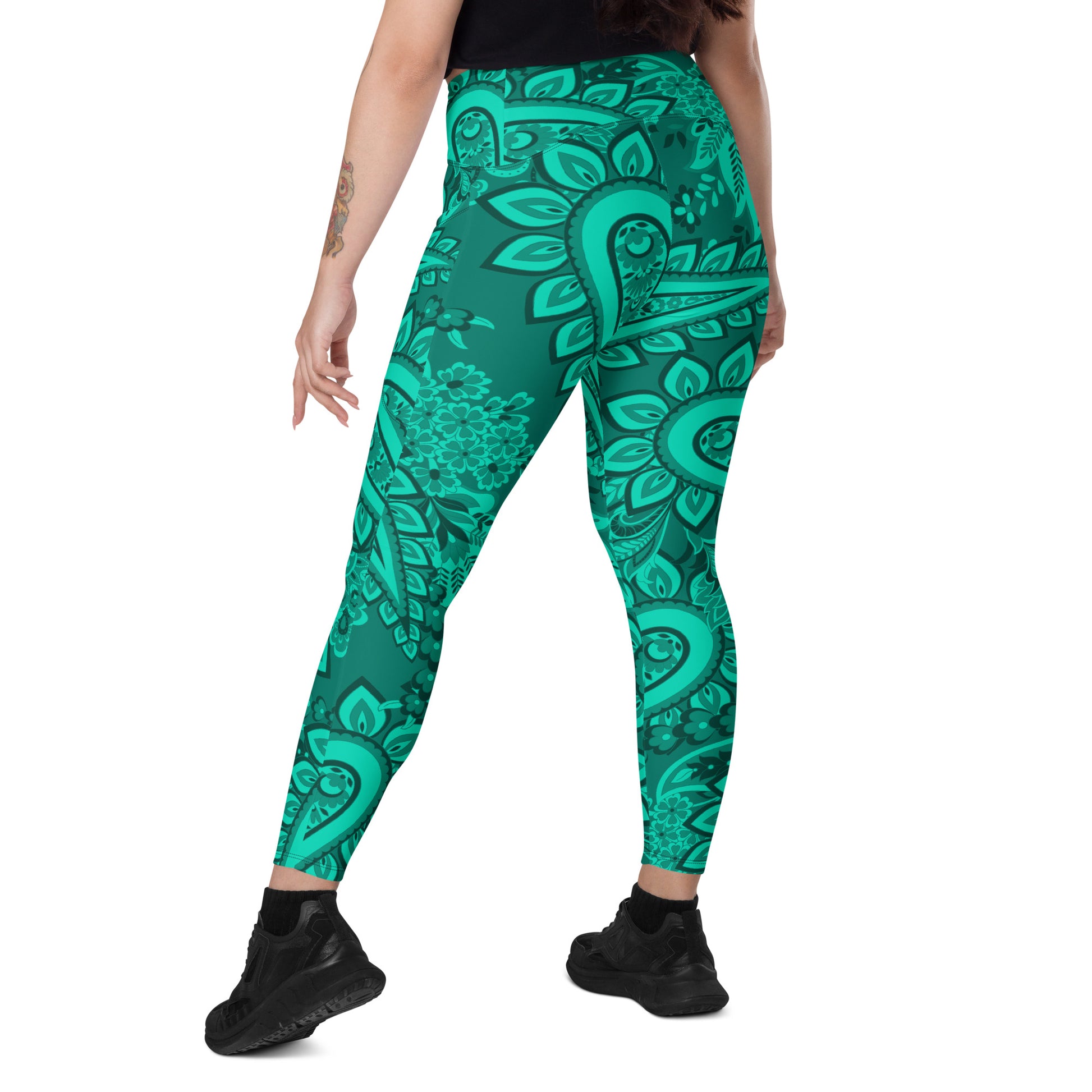 Infinite Quasar Women's Recycled Crossover Leggings With Pockets - FLAKOUT