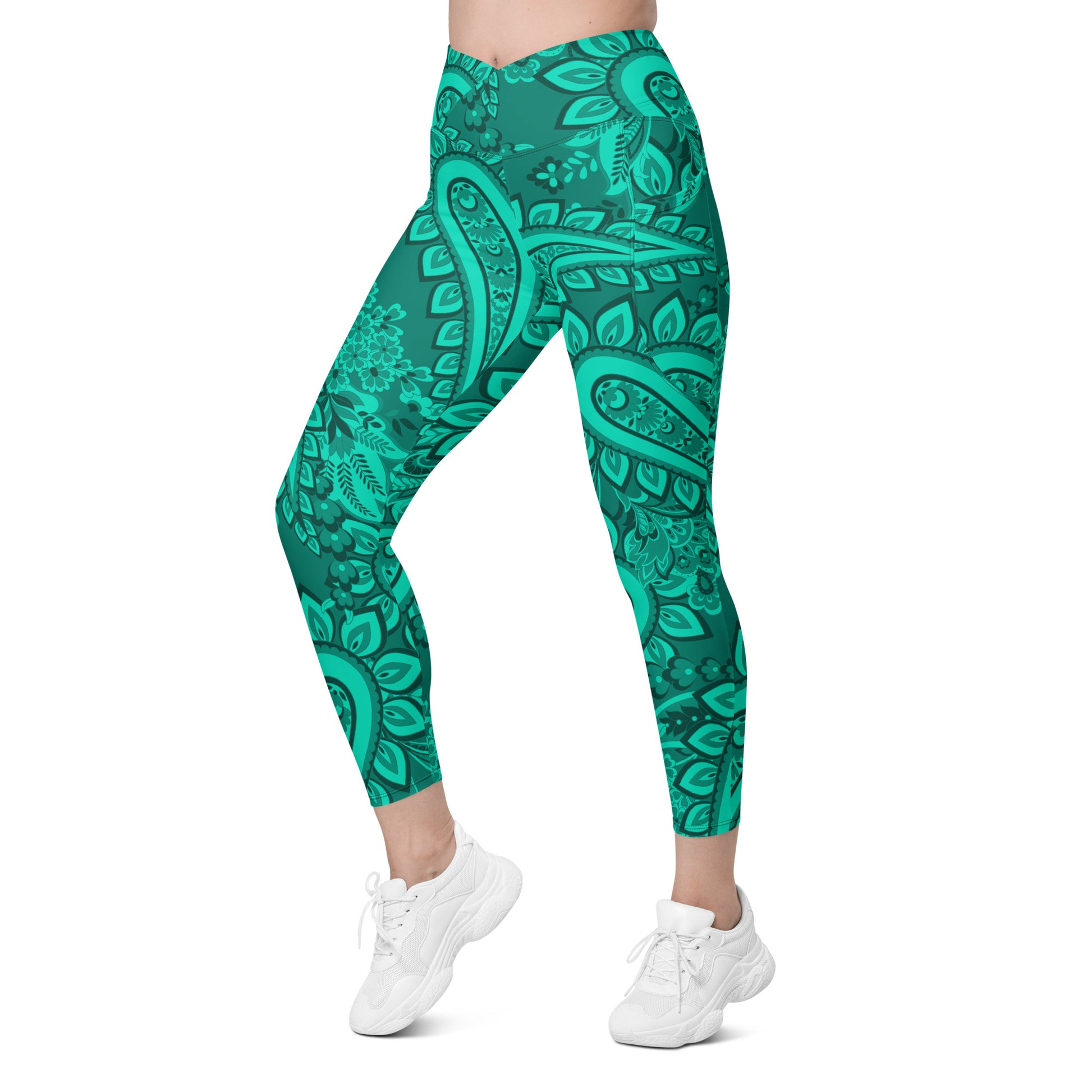 Infinite Quasar Women's Recycled Crossover Leggings With Pockets - FLAKOUT