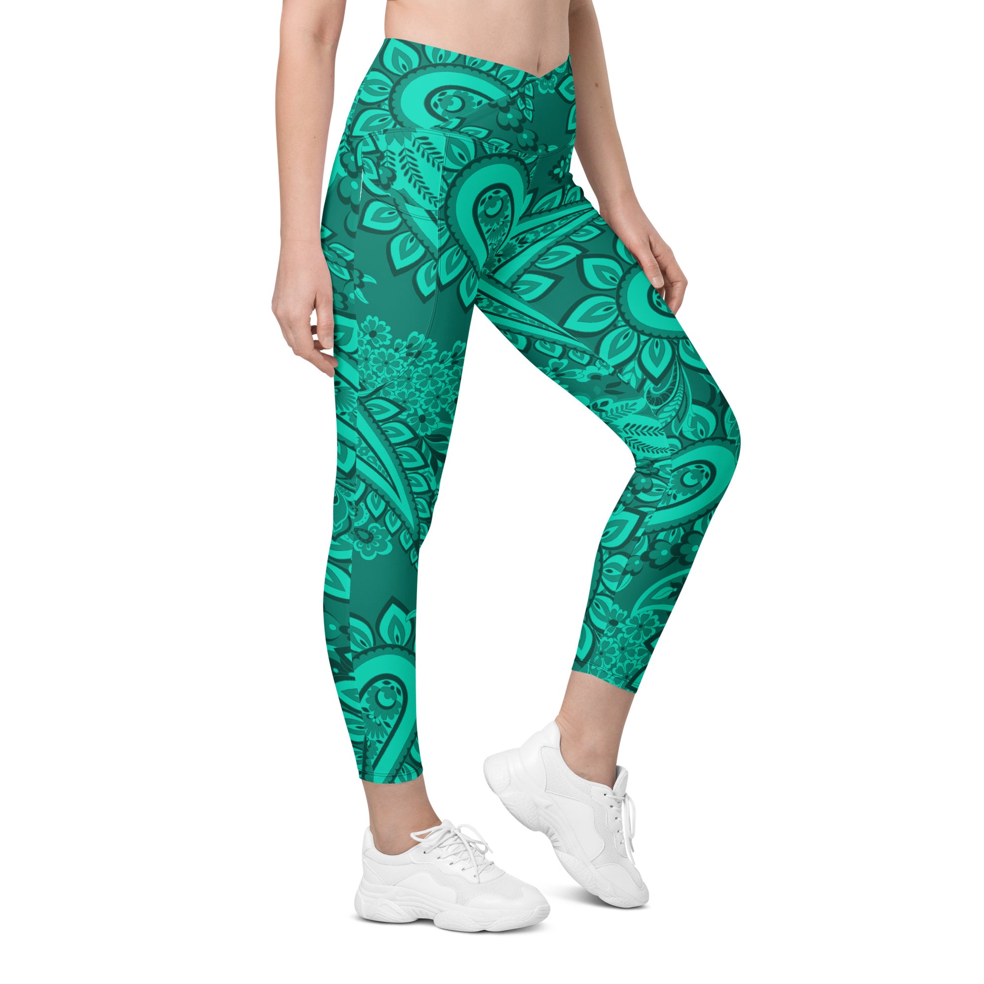 Infinite Quasar Women's Recycled Crossover Leggings With Pockets - FLAKOUT