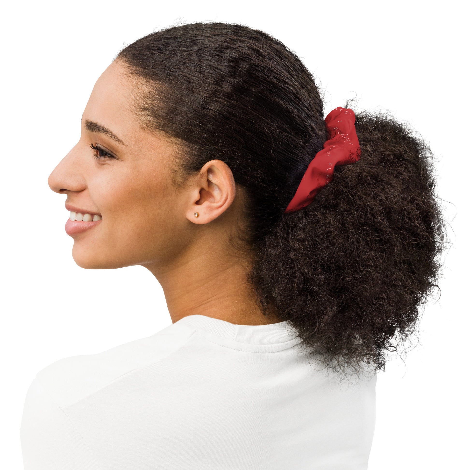 Brick Red Bloom FLAKOUT Recycled Scrunchie - FLAKOUT