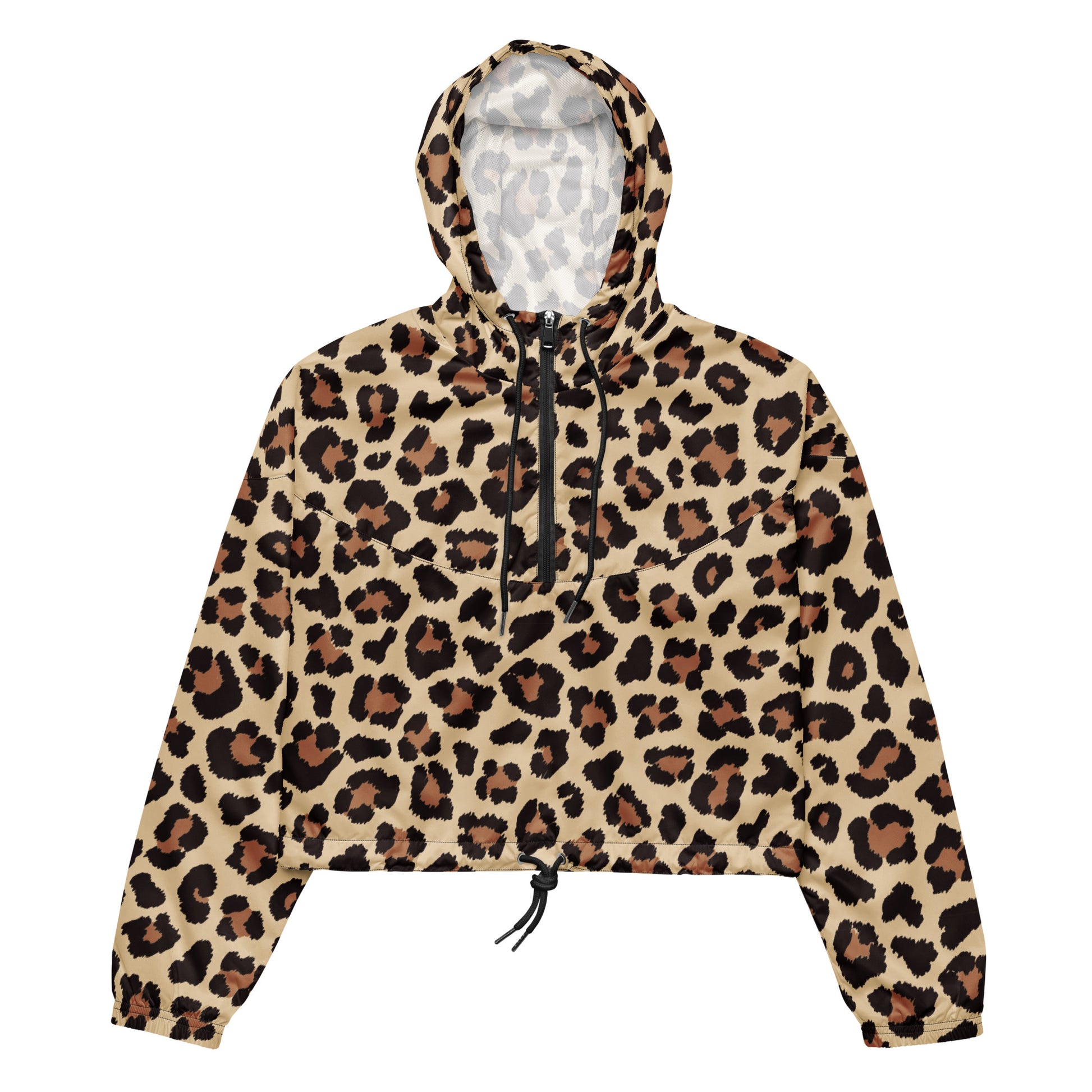 Leopar Chic Feline Women’s Cropped Windbreaker - FLAKOUT