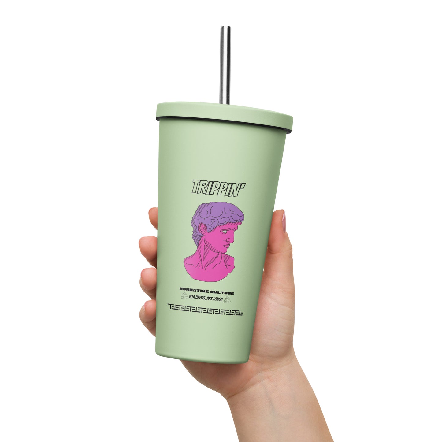 Nonnotine Dreamscape Trippin Insulated Tumbler With A Straw - FLAKOUT