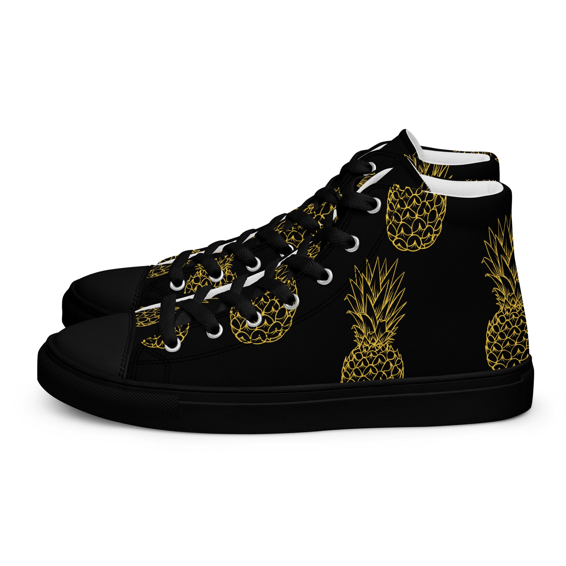 Pineapple Bliss Men’s High Top Canvas Shoes - FLAKOUT