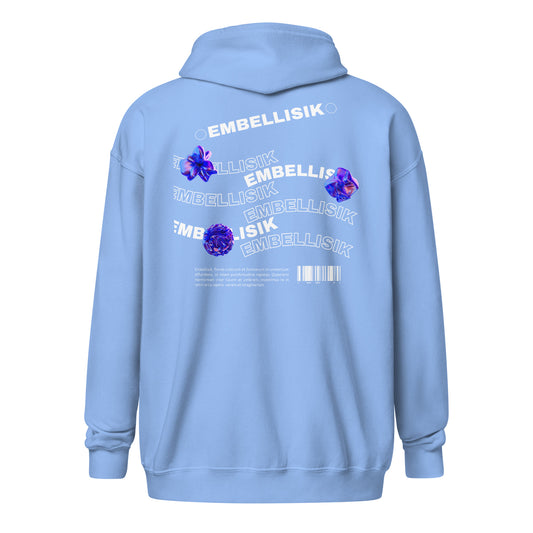 Ornate Embellisik Heavy Harmony Fusion Zip Hoodie - Carolina Blue - FLAKOUT