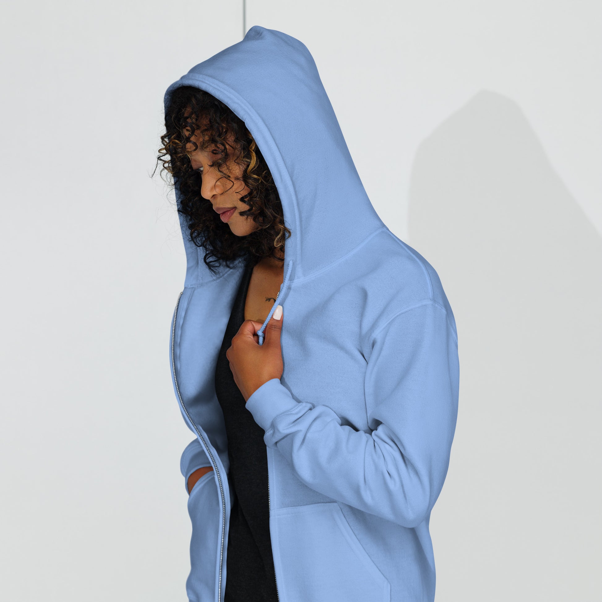 Streetwise Urbanity Heavy Harmony Fusion Zip Hoodie - Carolina Blue - FLAKOUT