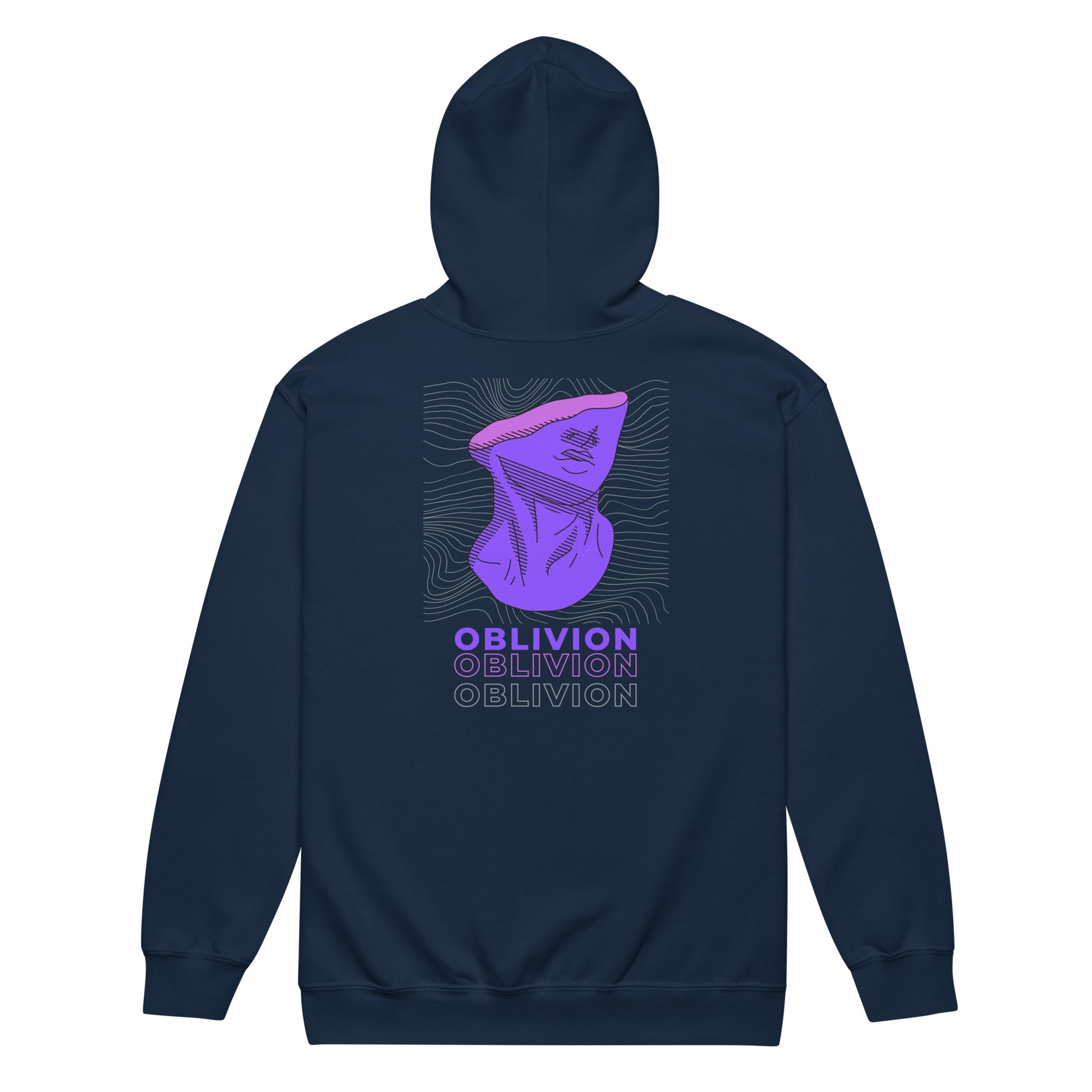 Violet Veil Of Oblivion Heavy Harmony Fusion Zip Hoodie - Navy - FLAKOUT