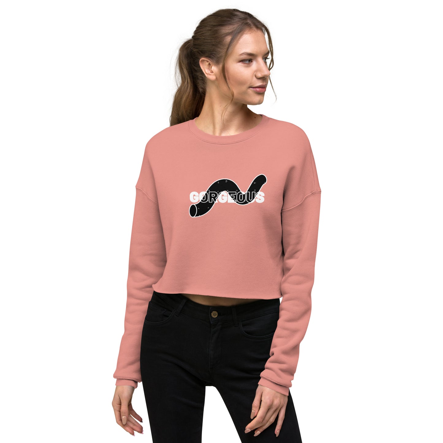 Gorgeous Opullent Allure Women's Crop Sweatshirt - Mauve - FLAKOUT