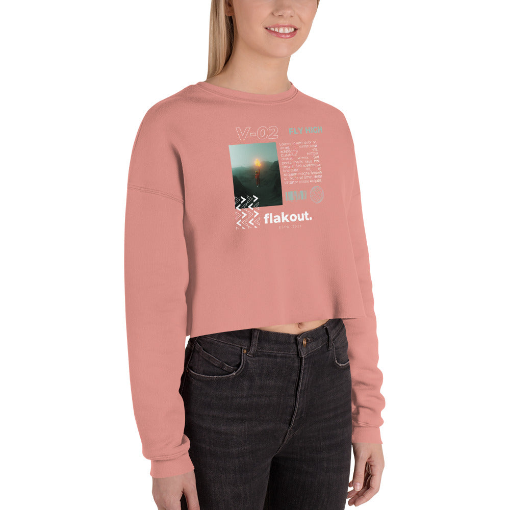 Fly High Voyager Women's Crop Sweatshirt - Mauve - FLAKOUT