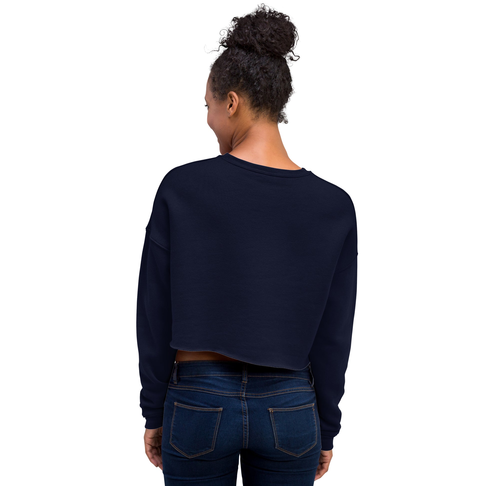 Gorgeous Opullent Allure Women's Crop Sweatshirt - Navy - FLAKOUT