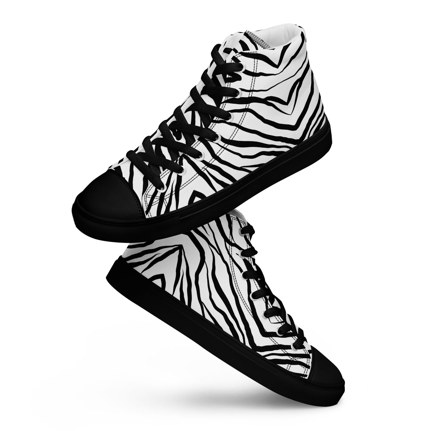 Striped Zebra Vibrance Women’s High Top Canvas Shoes - FLAKOUT