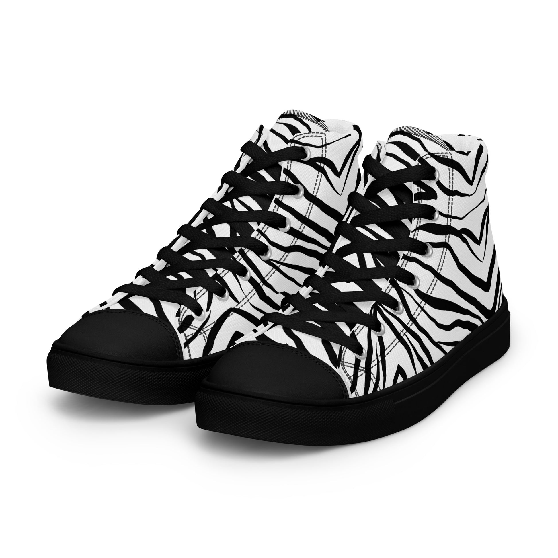 Striped Zebra Vibrance Women’s High Top Canvas Shoes - FLAKOUT