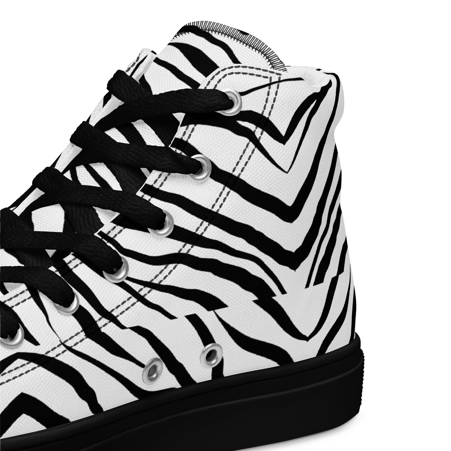 Striped Zebra Vibrance Women’s High Top Canvas Shoes - FLAKOUT