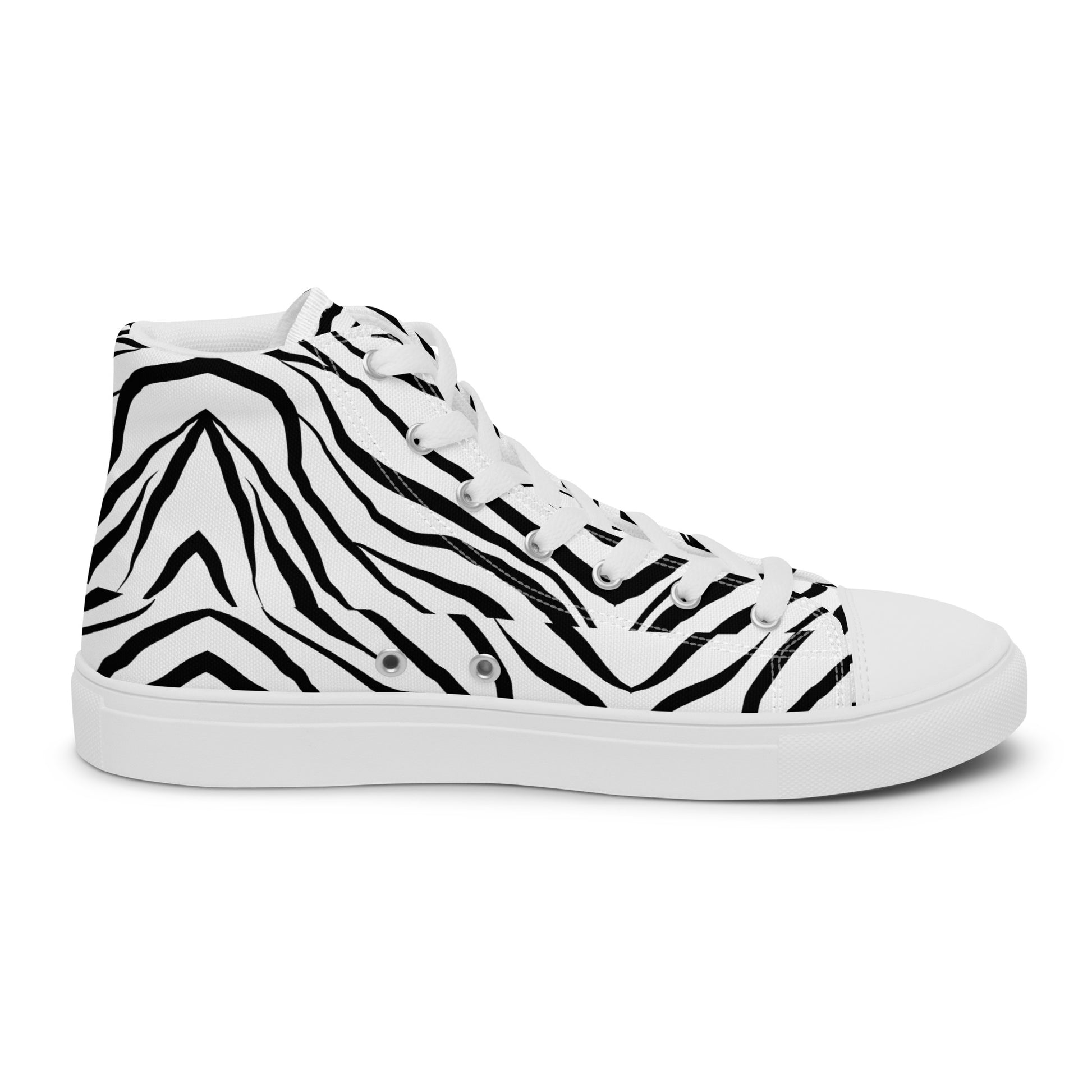 Striped Zebra Vibrance Women’s High Top Canvas Shoes - FLAKOUT