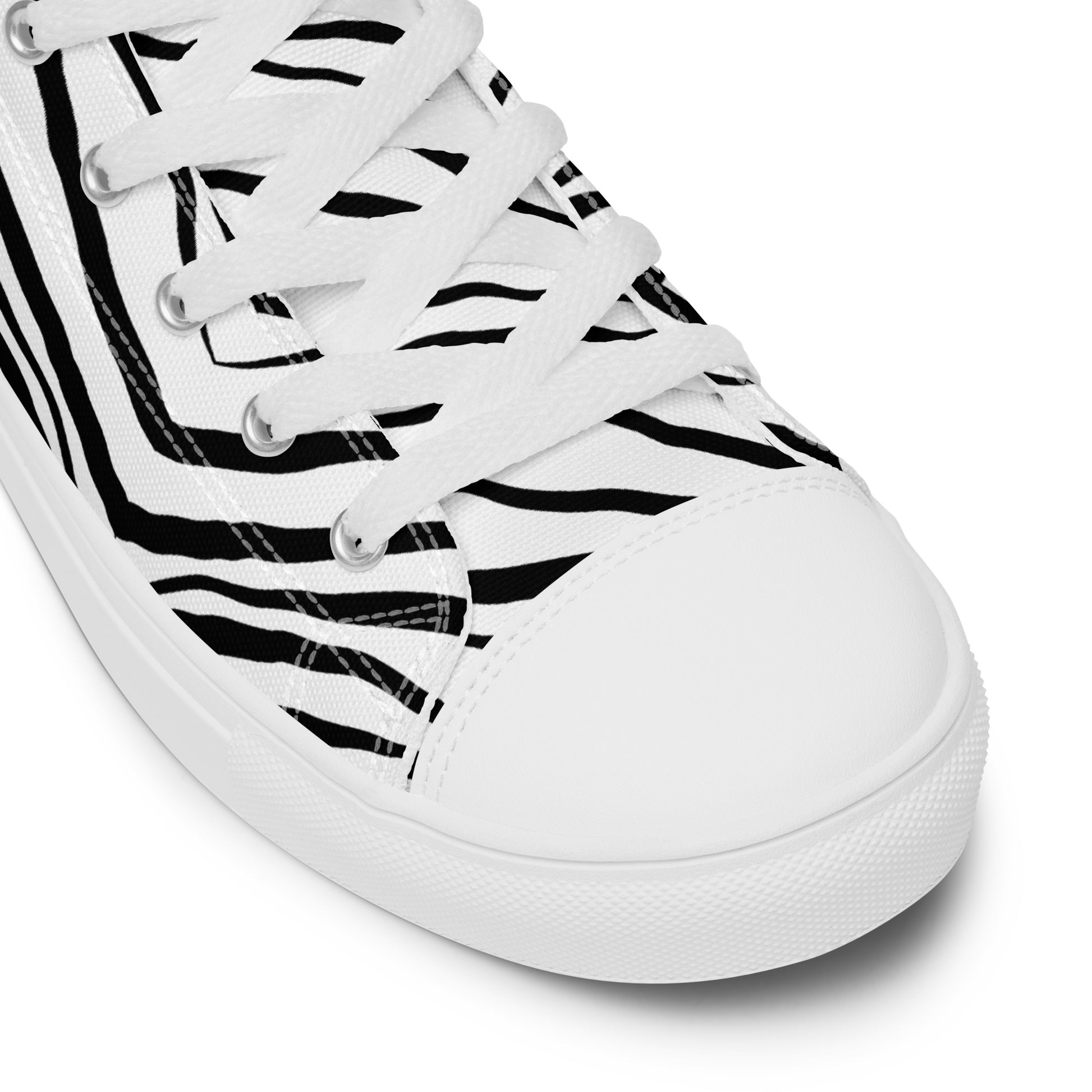 Striped Zebra Vibrance Women’s High Top Canvas Shoes - FLAKOUT