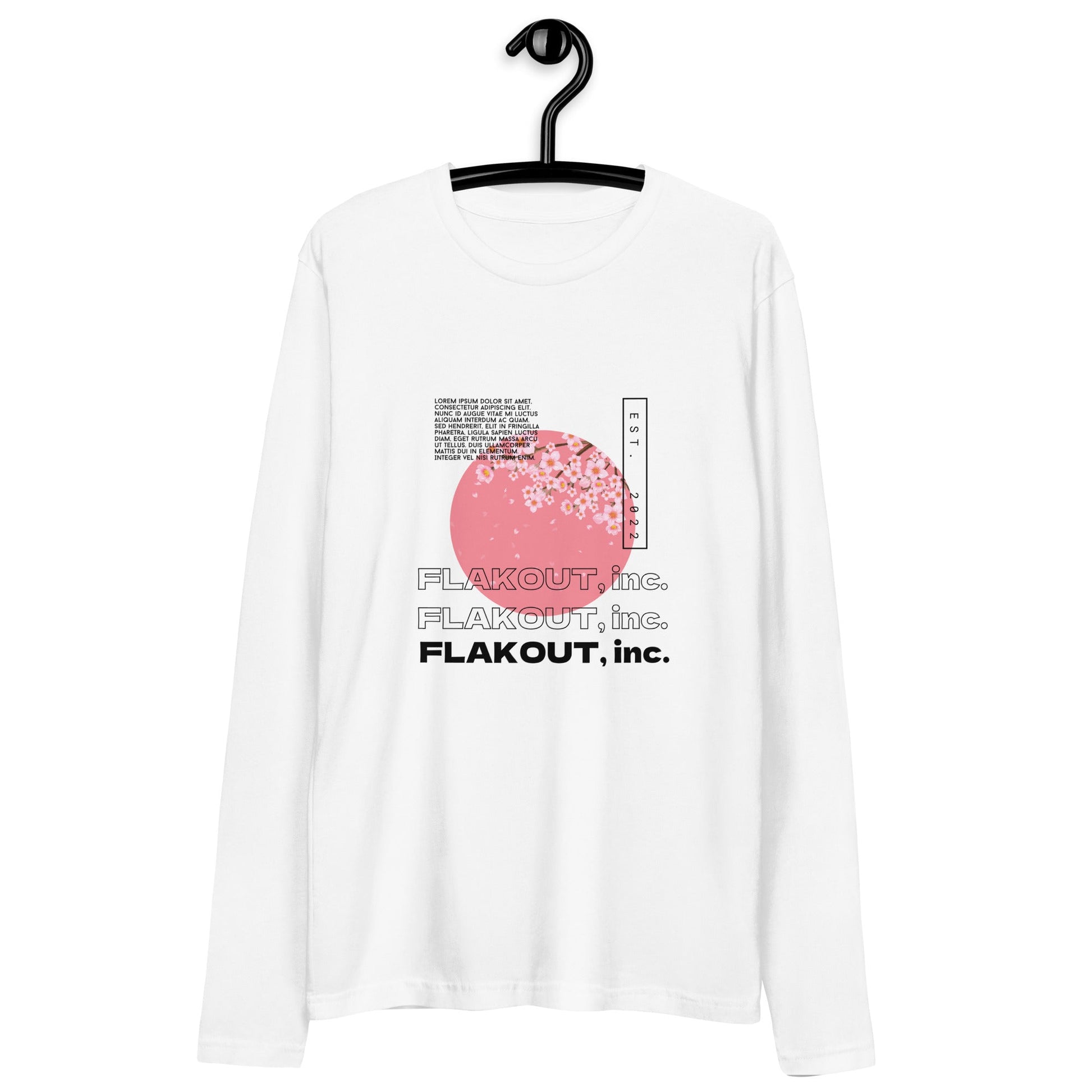 Zen Blossom Long Sleeve Fitted Crew Neck Tee - FLAKOUT