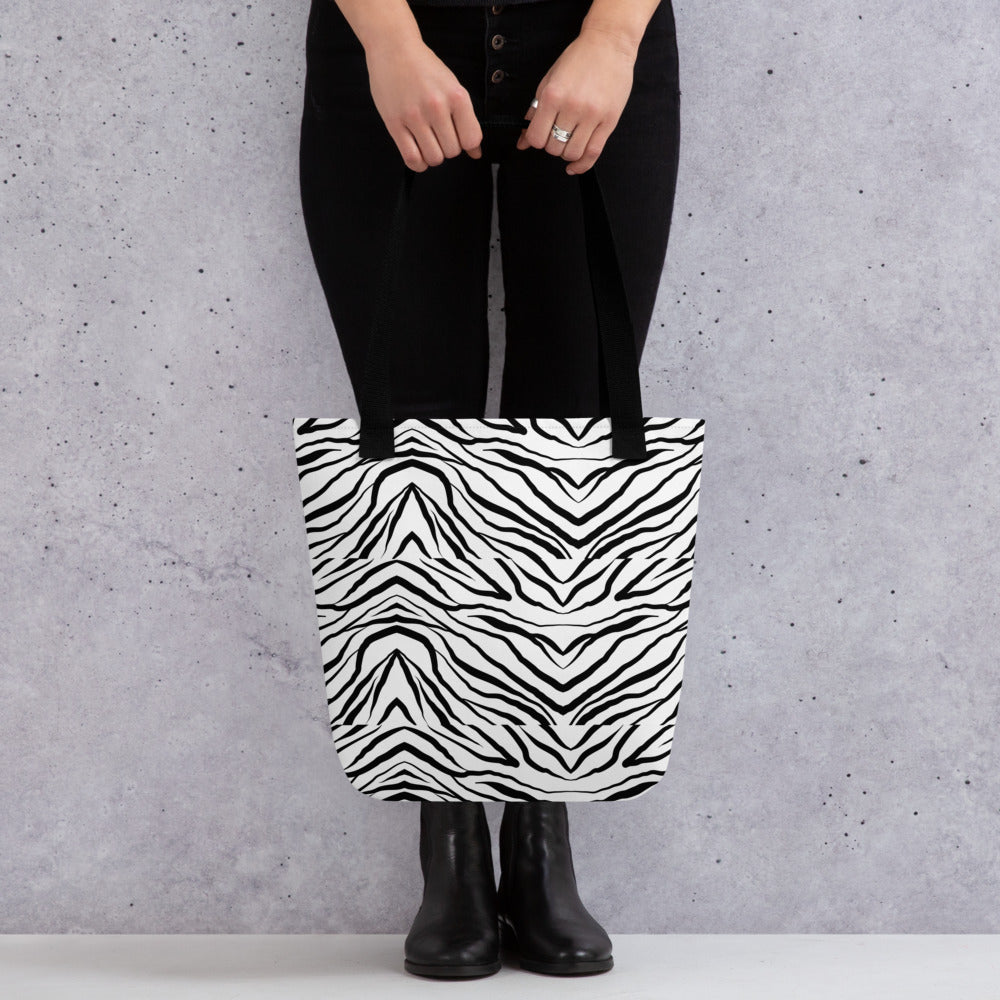 Striped Zebra Vibrance Tote Bag - FLAKOUT